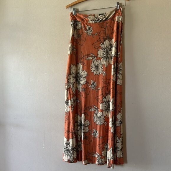 FARM Rio Anthropologie Cordelia orange floral maxi skirt small - Picture 10 of 10